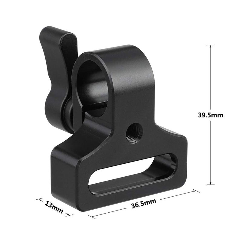 CAMVATE 15mm Single Rod Clamp Extension Adapter Install on Two 1/4-20 Thread Hole for DSLR DIY Accessory(Black Knob) - 2238 - Image 2